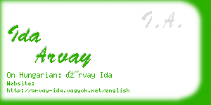 ida arvay business card